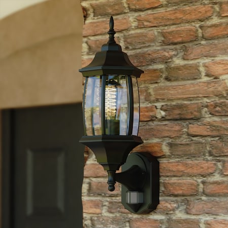 Vaxcel Rogers Park Aluminum 6.25in W, 1 Light Black Motion Sensor Dusk/Dawn Outdoor Wall Lantern T0734